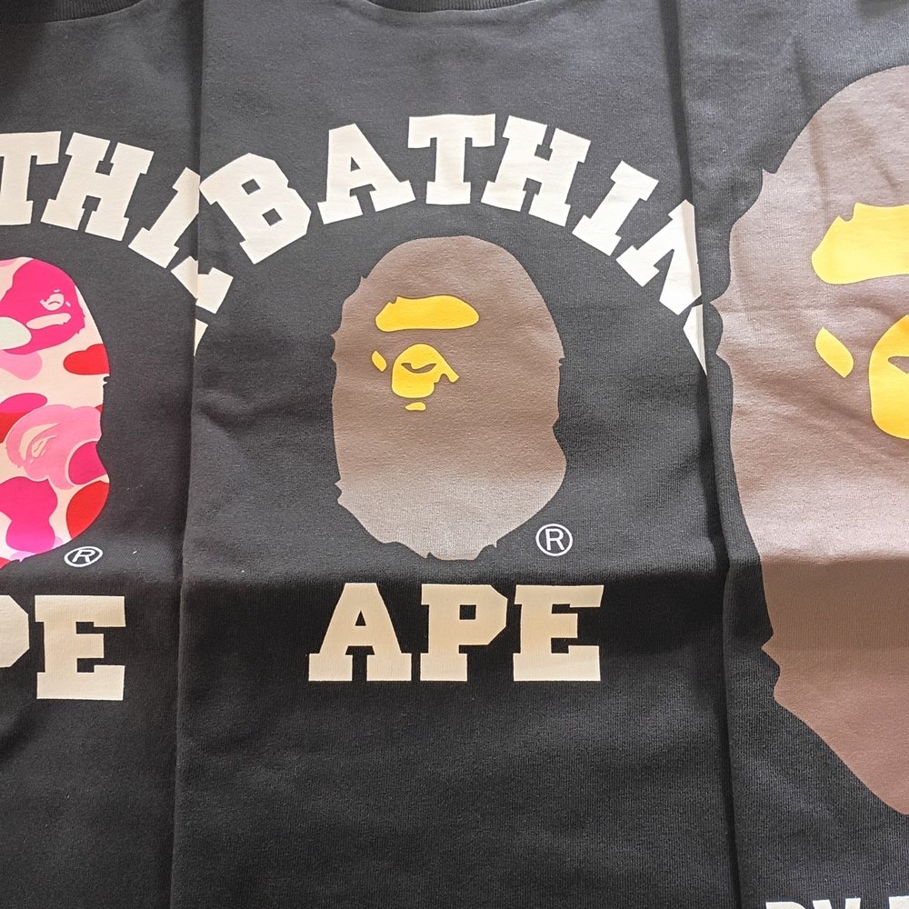 A Bathing Ape Small Head Brown Men's Short Sleeve Tee